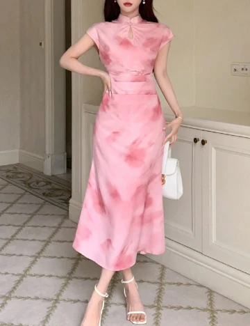 Rochie medie Dazy, roz Roz