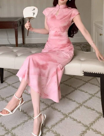 Rochie medie Dazy, roz Roz