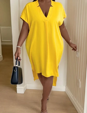 Rochie medie SHEIN CURVE, galben