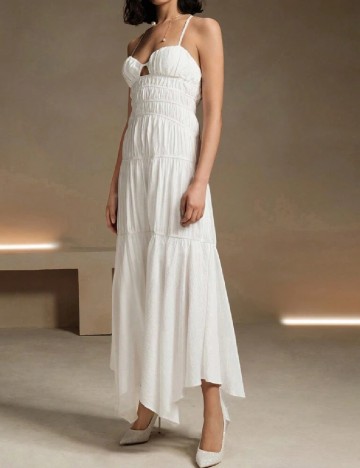 Rochie lunga Anewsta, alb
