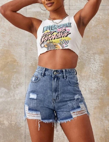 Pantaloni scurti SHEIN, albastru
