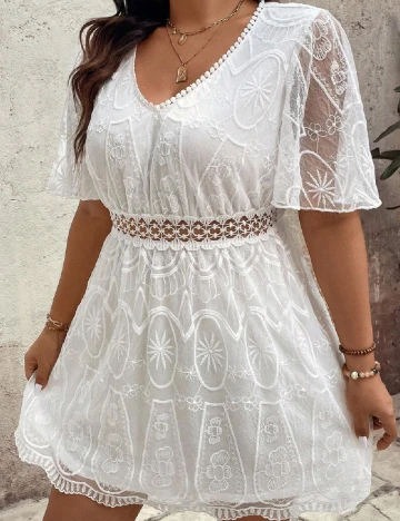 Rochie scurta SHEIN CURVE, alb