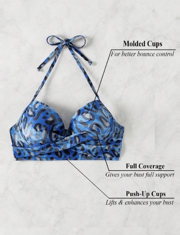 Sutien de baie SHEIN, albastru