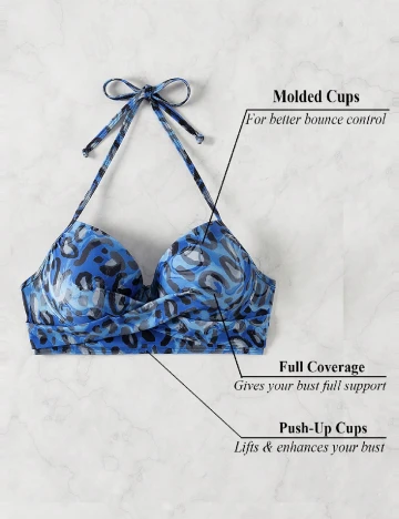Sutien de baie SHEIN, albastru