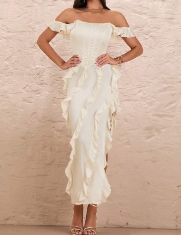 Rochie lunga SHEIN, ecru