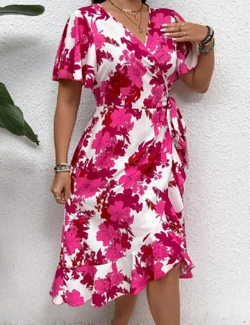 Rochie medie SHEIN CURVE, roz