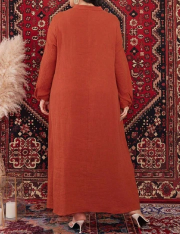 Rochie lunga SHEIN CURVE, caramiziu