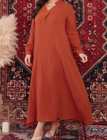 Rochie lunga SHEIN CURVE, caramiziu