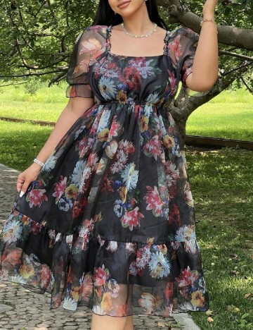 Rochie medie SHEIN CURVE, negru