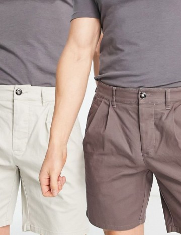 
						Set Pantaloni scurti 2 perechi ASOS, maro/bej