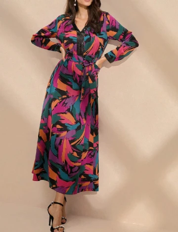 Rochie lunga Anewsta, mix culori