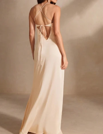 Rochie lunga Anewsta, crem