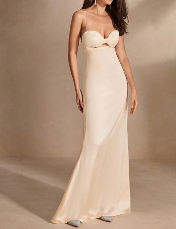 Rochie lunga Anewsta, crem