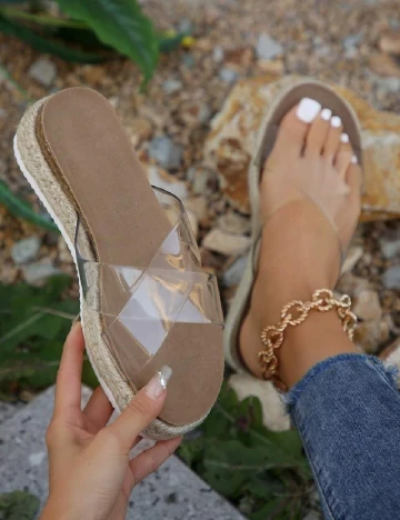 Slapi SHEIN, transparent Crem