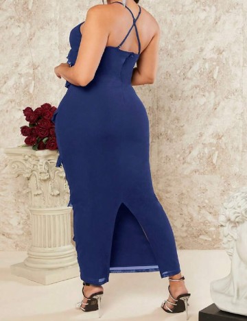 Rochie lunga SHEIN CURVE, bleumarin