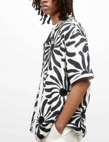 Camasa Pull&Bear, alb/albastru Alb