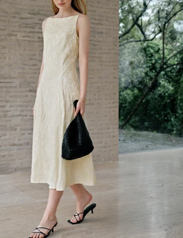 Rochie medie MOTF, crem