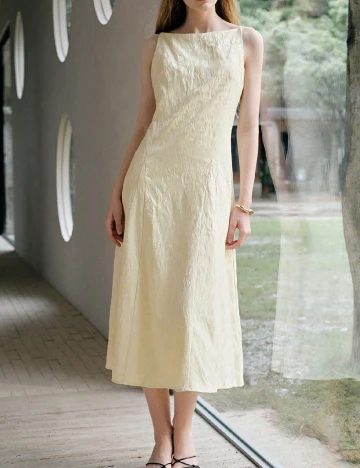 Rochie medie MOTF, crem