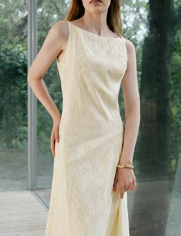 Rochie medie MOTF, crem