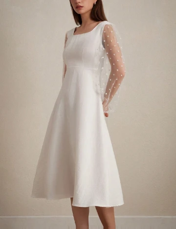Rochie medie SHEIN, alb