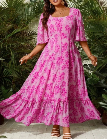 Rochie lunga SHEIN CURVE, roz Roz