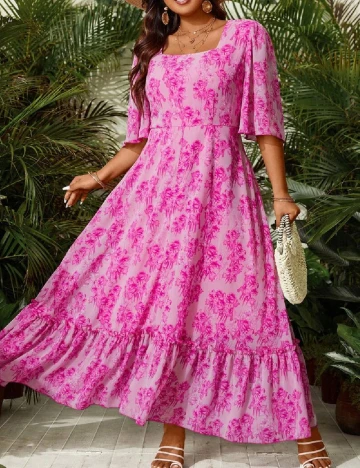 Rochie lunga SHEIN CURVE, roz Roz
