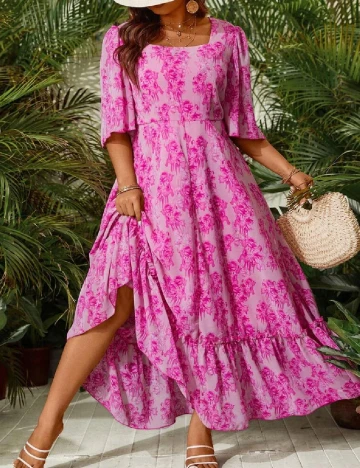 Rochie lunga SHEIN CURVE, roz Roz