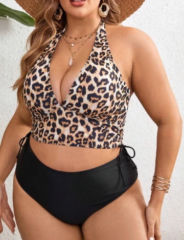 Costum de baie SHEIN CURVE, animal print Animal print