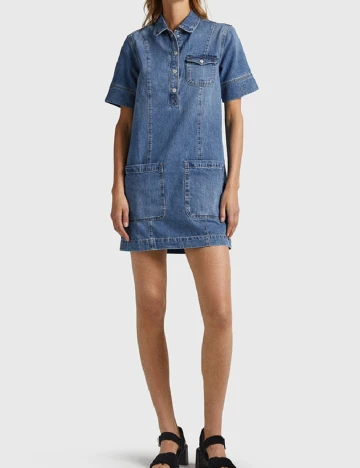 Rochie scurta Pepe Jeans, alb
