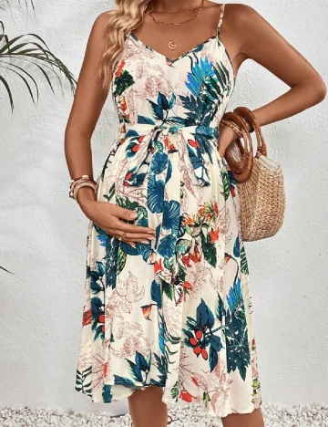 Rochie medie SHEIN Maternity, floral print Floral print