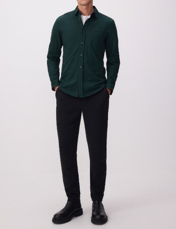 
						Camasa Reserved, verde inchis