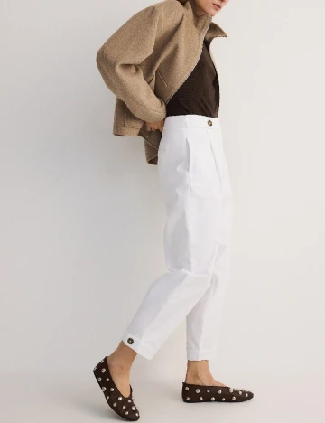 Pantaloni Reserved, alb