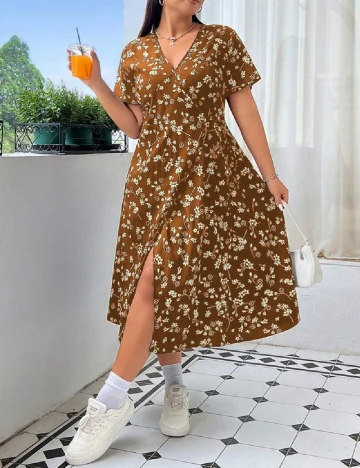 Rochie medie SHEIN CURVE, maro Maro