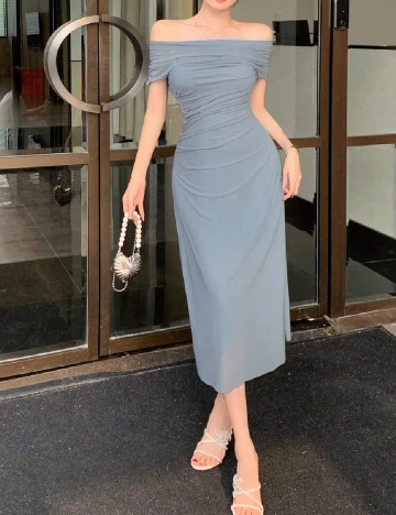 Rochie medie Dazy, albastru