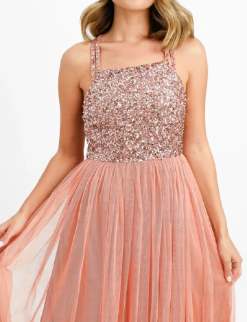 Rochie lunga Maya Deluxe, roz Roz