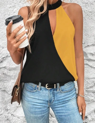 Bluza SHEIN, negru/galben