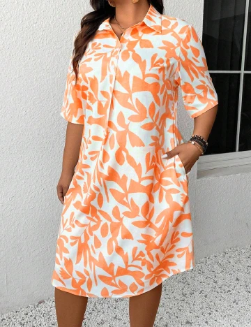 Rochie scurta SHEIN CURVE, portocaliu