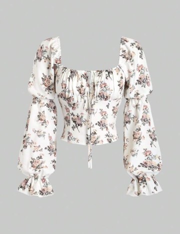 Top SHEIN, floral print