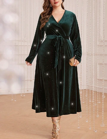 Rochie medie SHEIN CURVE, verde