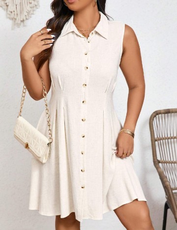 Rochie scurta SHEIN CURVE, ecru