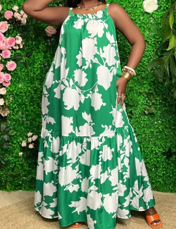 Rochie lunga SHEIN CURVE, verde