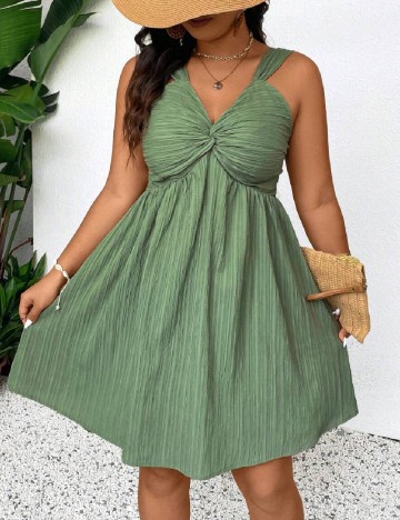 Rochie scurta SHEIN CURVE, verde