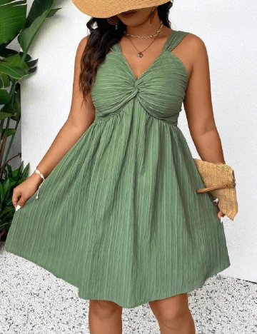 Rochie scurta SHEIN CURVE, verde