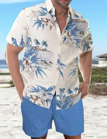 Compleu SHEIN, alb/albastru