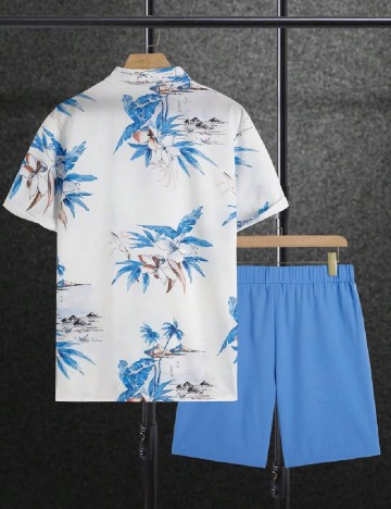 Compleu SHEIN, alb/albastru