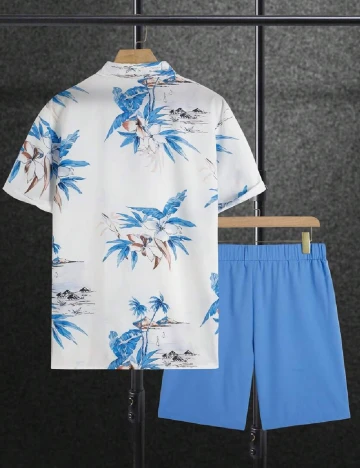 Compleu SHEIN, alb/albastru