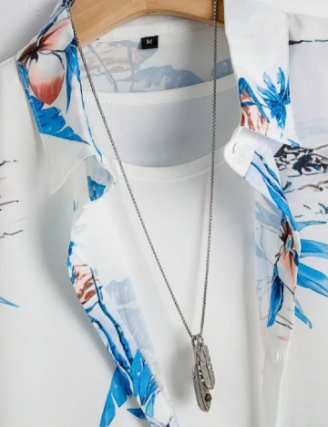 Compleu SHEIN, alb/albastru