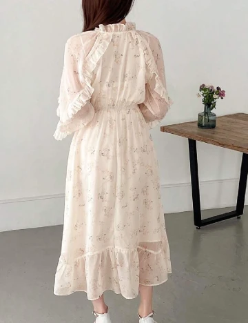 Rochie medie Friful, crem Crem