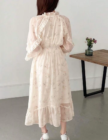 Rochie medie Friful, crem Crem