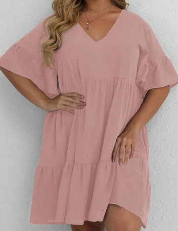 Rochie scurta SHEIN CURVE, roz Roz